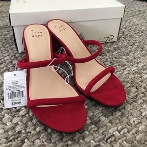 Red Strappy Heels NEW